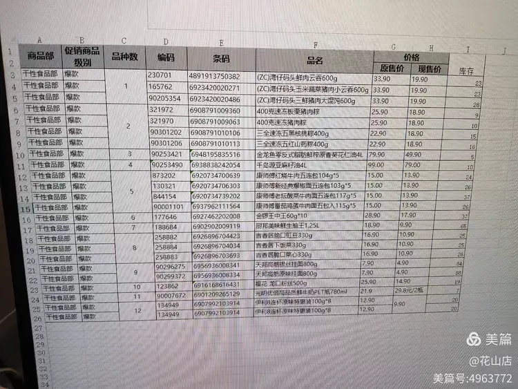 花山店2025年11档邮报陈列